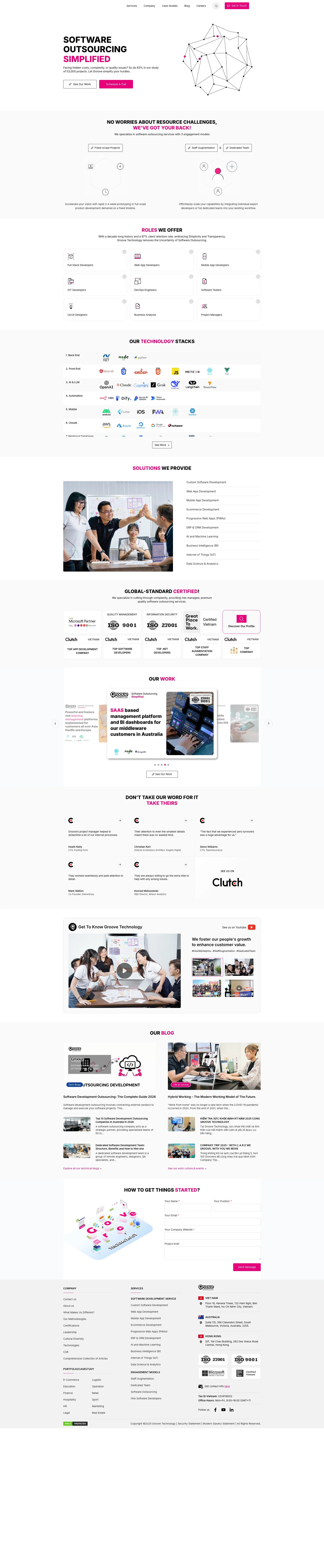Tổng quan website corporate software outsourcing