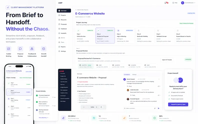 Client project management platform thumbnail