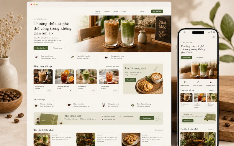Coffee shop website thumbnail