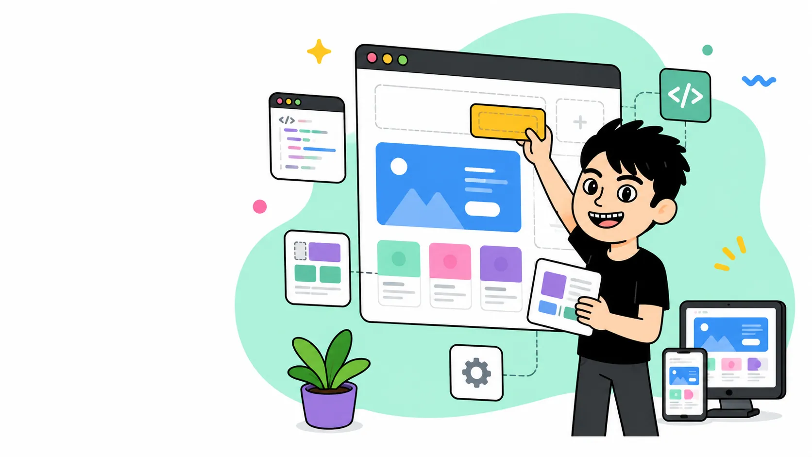 Minh họa dịch vụ thiết kế và phát triển website